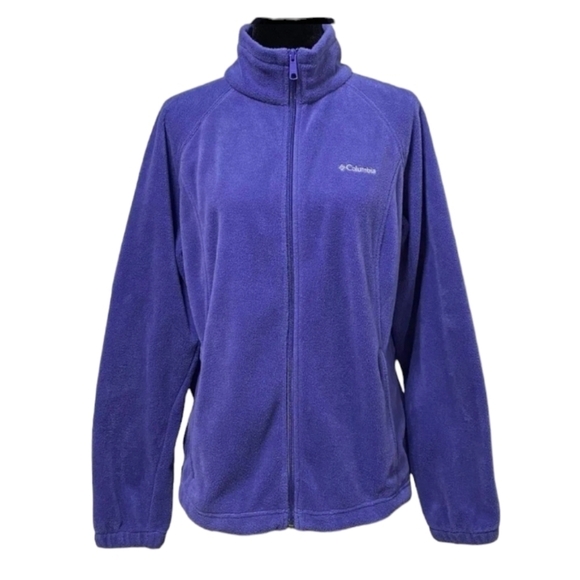 Columbia Womens Purple Fleece Zip Up Sweater Size S - Picture 1 of 6
